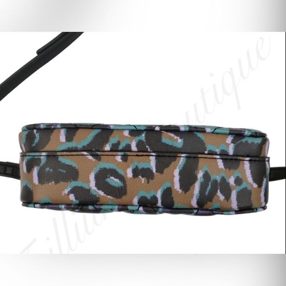 NWT TED BAKER LONDON Bag Crossbody Camera Olive Quiltt Leopard Faux Leather - Picture 12 of 12